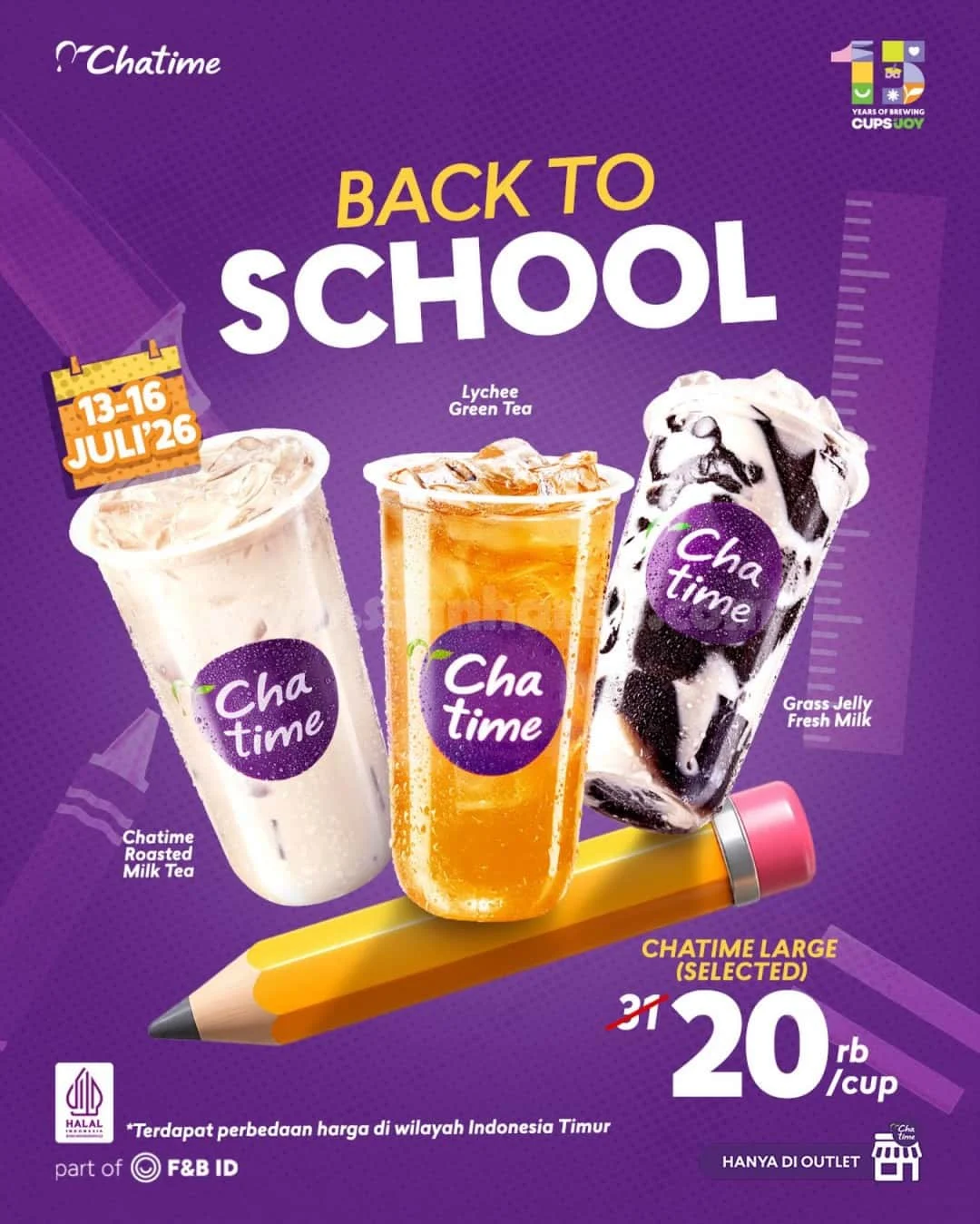 Promo Chatime: Large Drink Rp 20.000, Kembali ke Sekolah Hemat!