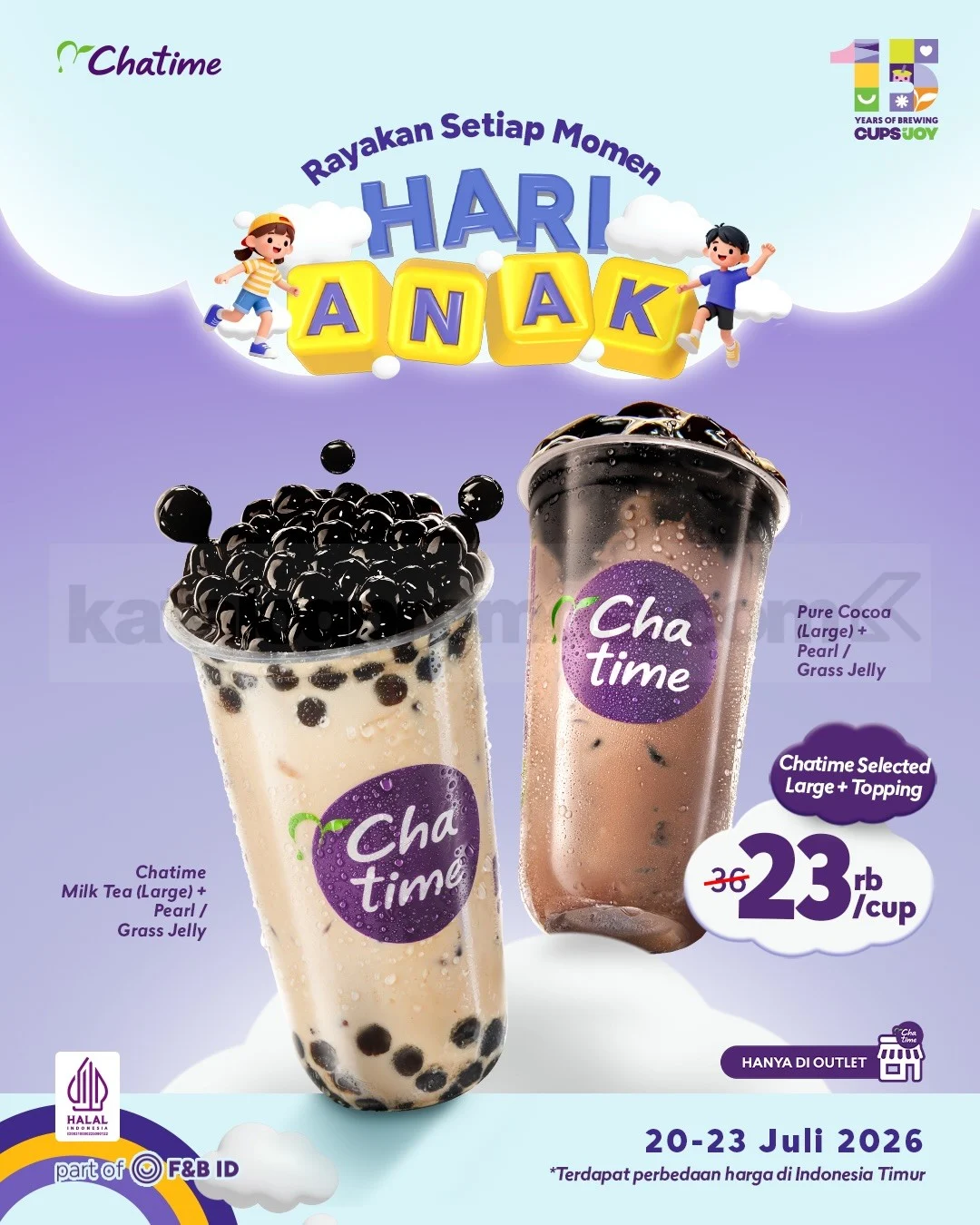 Promo Chatime: Nikmati Minuman Large + Topping Hanya Rp 23.000!
