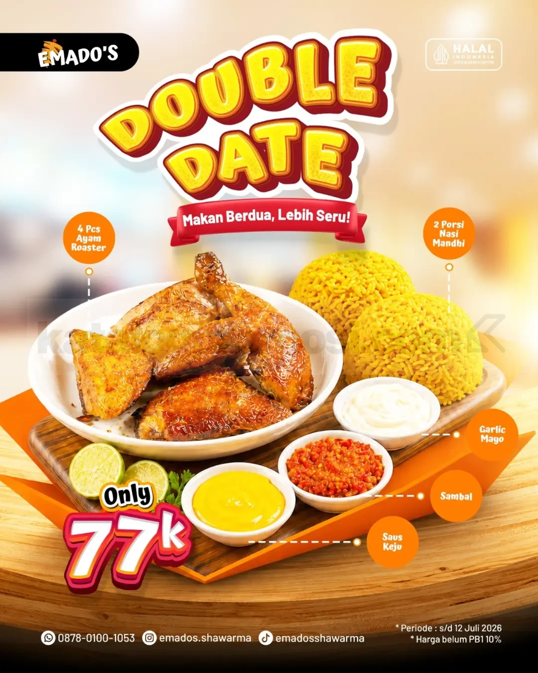 Promo Emados Double Date: Paket Hemat Berdua Rp 77.000