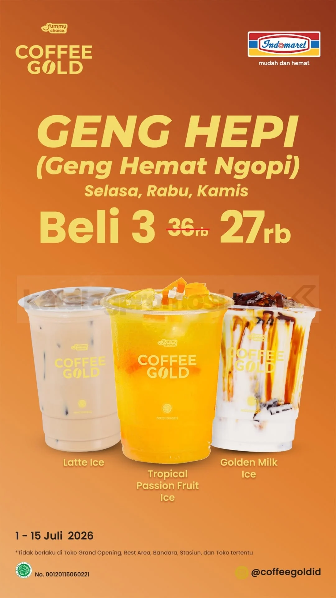 Promo Geng Hepi Indomaret: 3 Minuman Hanya Rp 27.000!