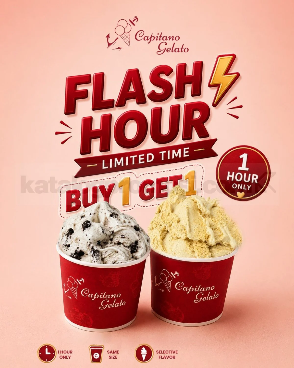 Promo Gila Capitano Gelato: Beli 1 Gratis 1 Gelato Cup!