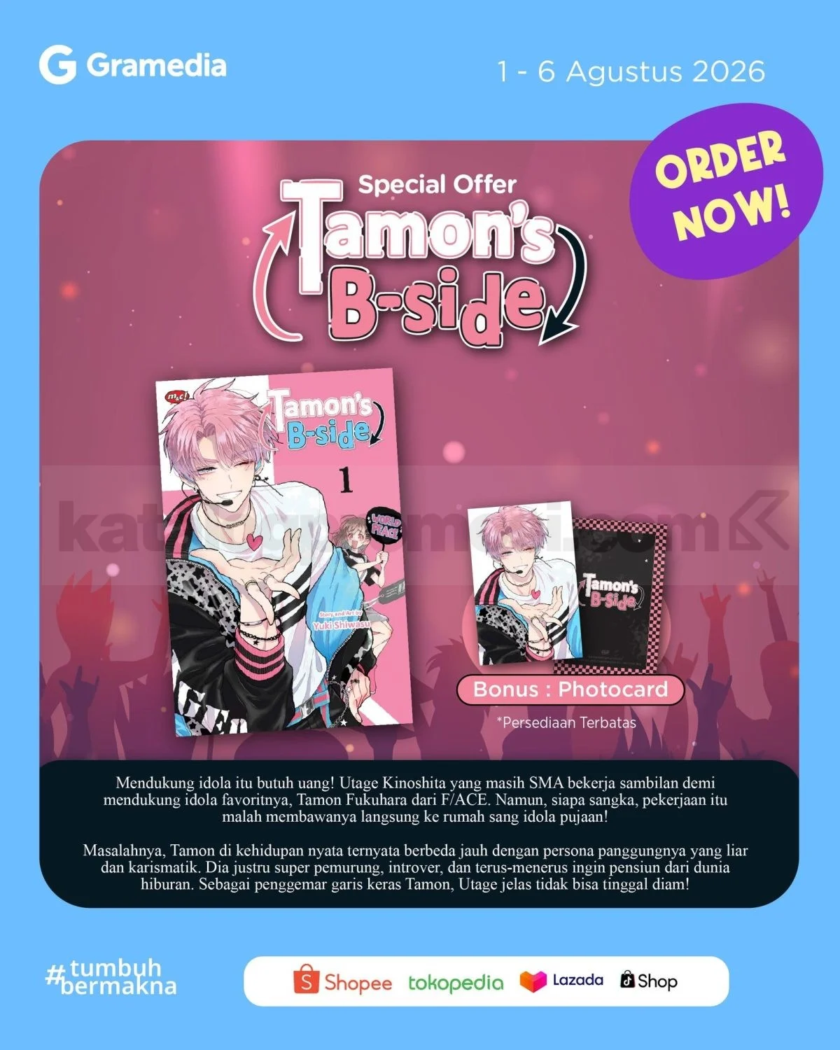 Promo Gramedia: Bonus Photocard Tamon's B-Side Vol. 1