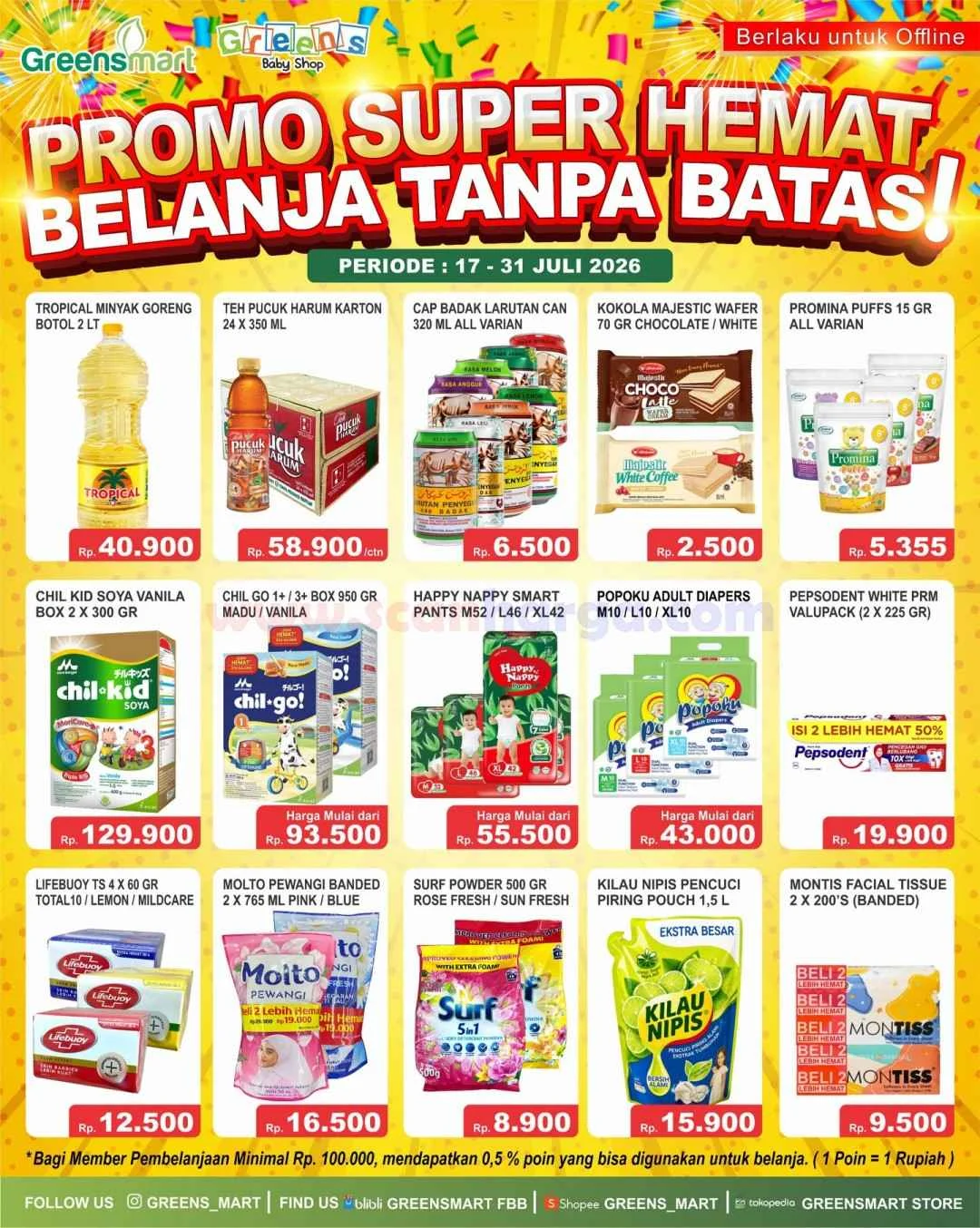 Promo Greensmart Weekend 17-31 Juli 2026: Diskon Heboh!