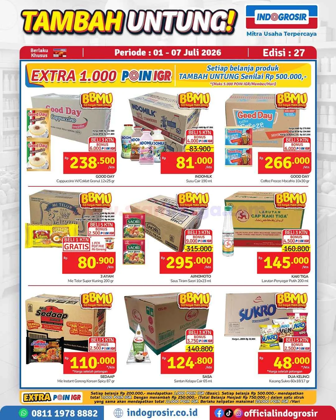 Promo Indogrosir: Tambah Untung 1-7 Juli 2026