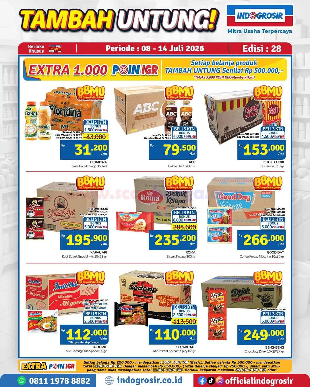 Promo Indogrosir: Tambah Untung 8-14 Juli 2026