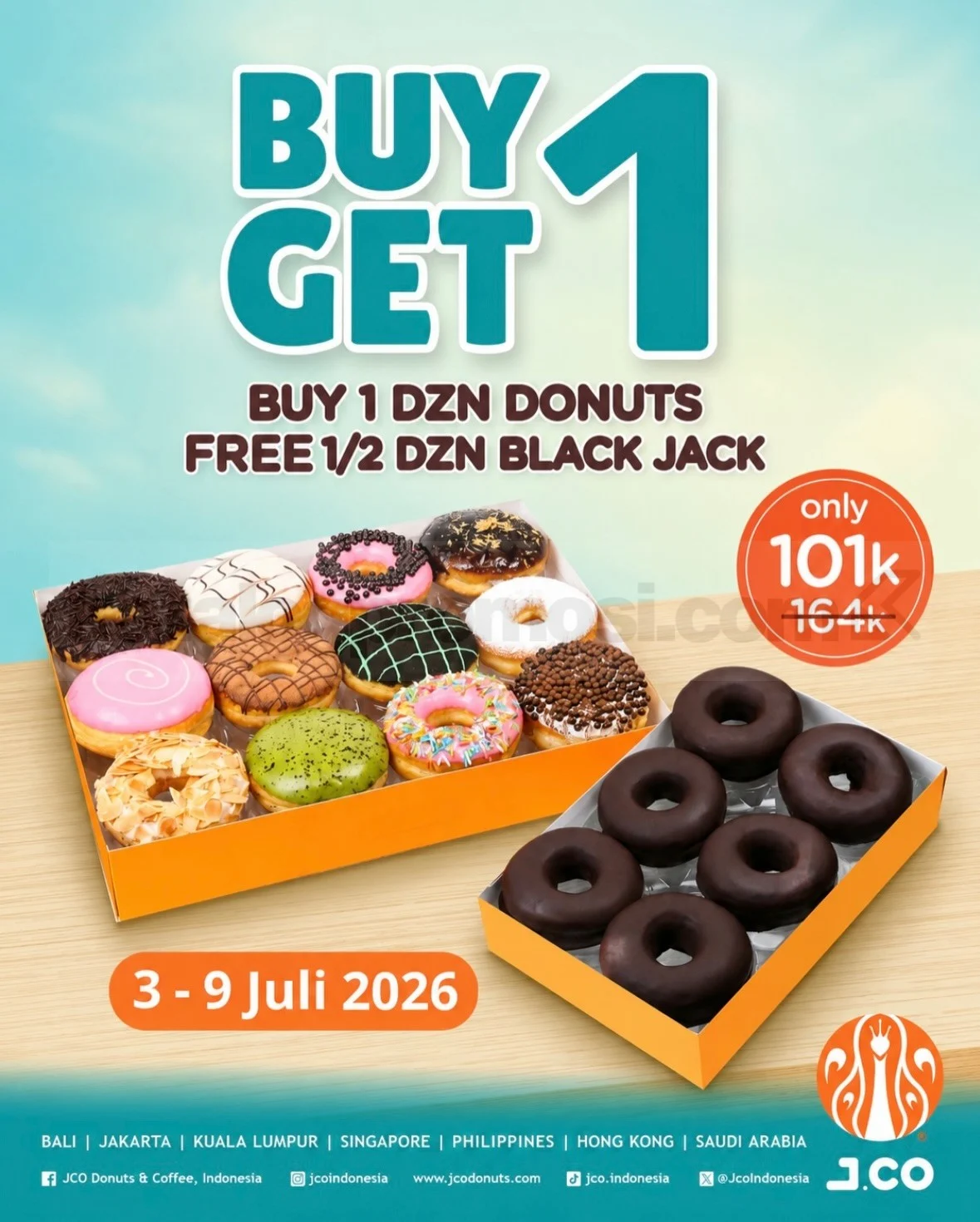 Promo JCO Surabaya: Beli 1 Lusin Donat, Gratis Setengah Lusin!