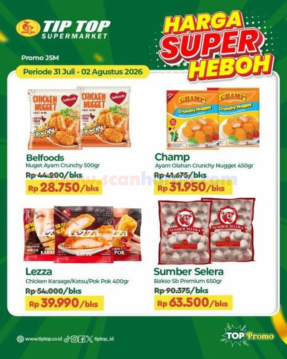 Promo JSM TIPTOP: Belanja Hemat Akhir Pekan 31 Juli - 2 Agustus 2026!