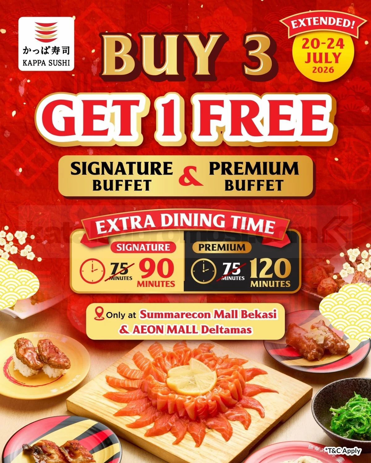 Promo Kappa Sushi Buy 3 Get 1 Free Diperpanjang Hingga 24 Juli