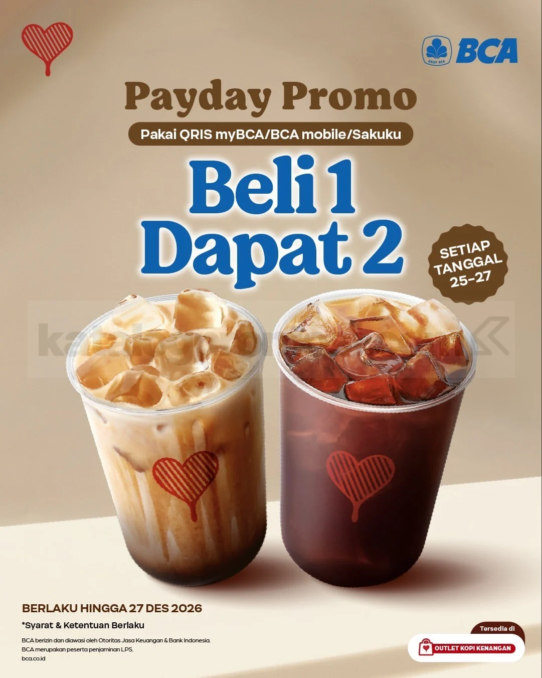Promo Kopi Kenangan: Beli 1 Gratis 1 Pakai QRIS BCA