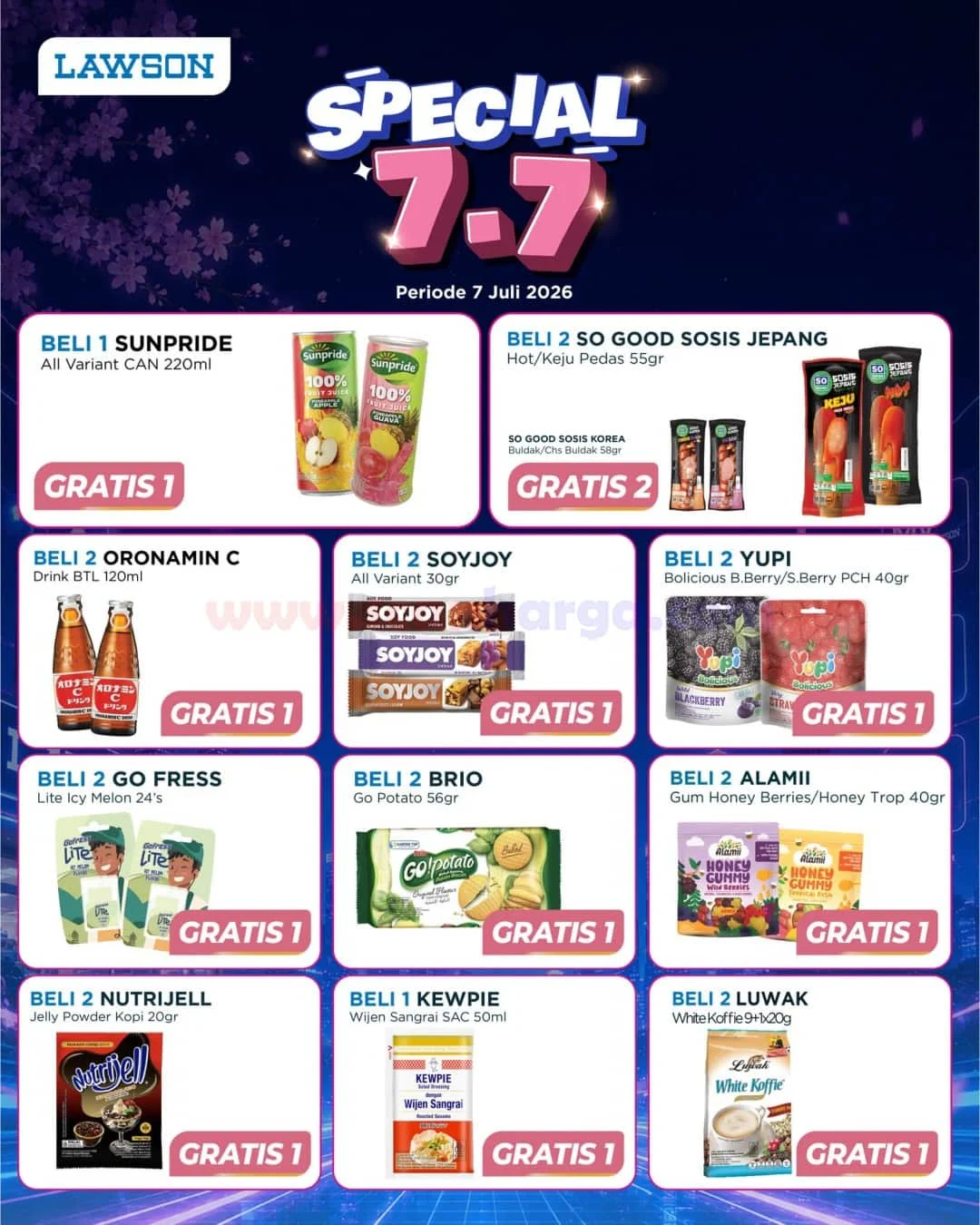 Promo Lawson 7.7: Beli 1 Gratis 1 & Beli 2 Gratis 1 di 7 Juli!