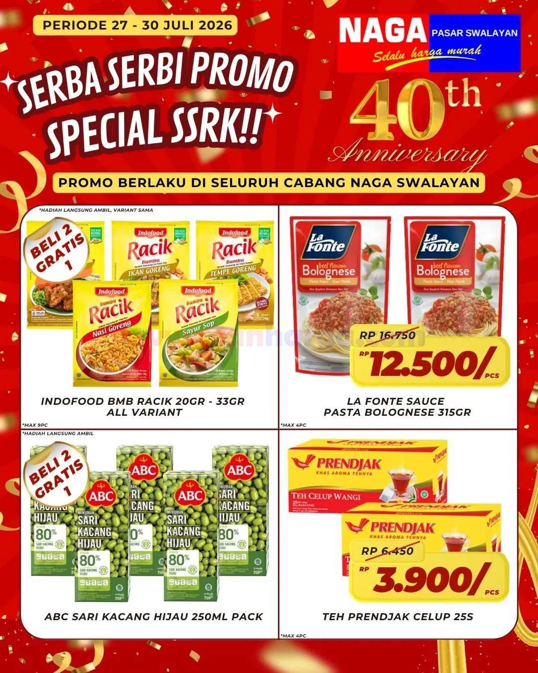 Promo Naga Swalayan Weekday: Diskon Meriah 27-30 Juli 2026