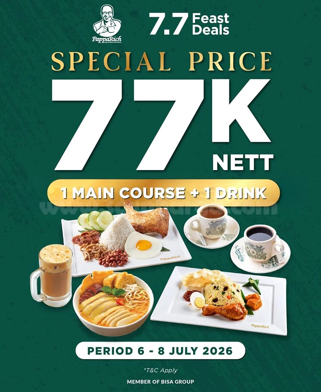 Promo PappaRich 7.7: Paket Hemat Menu Favorit Rp 77 Ribu