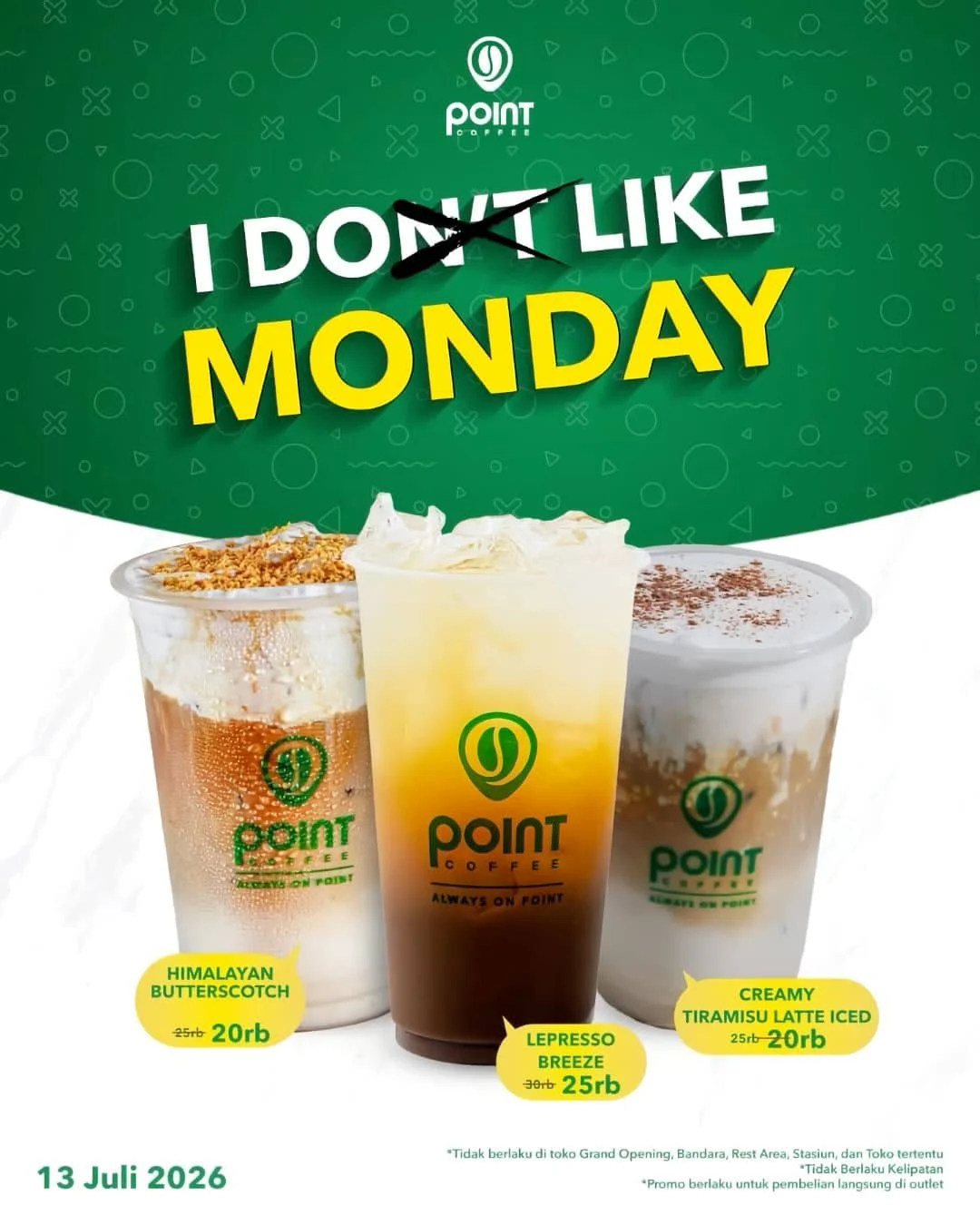 Promo Point Coffee I Do Like Monday: Kopi Murah Tiap Senin!