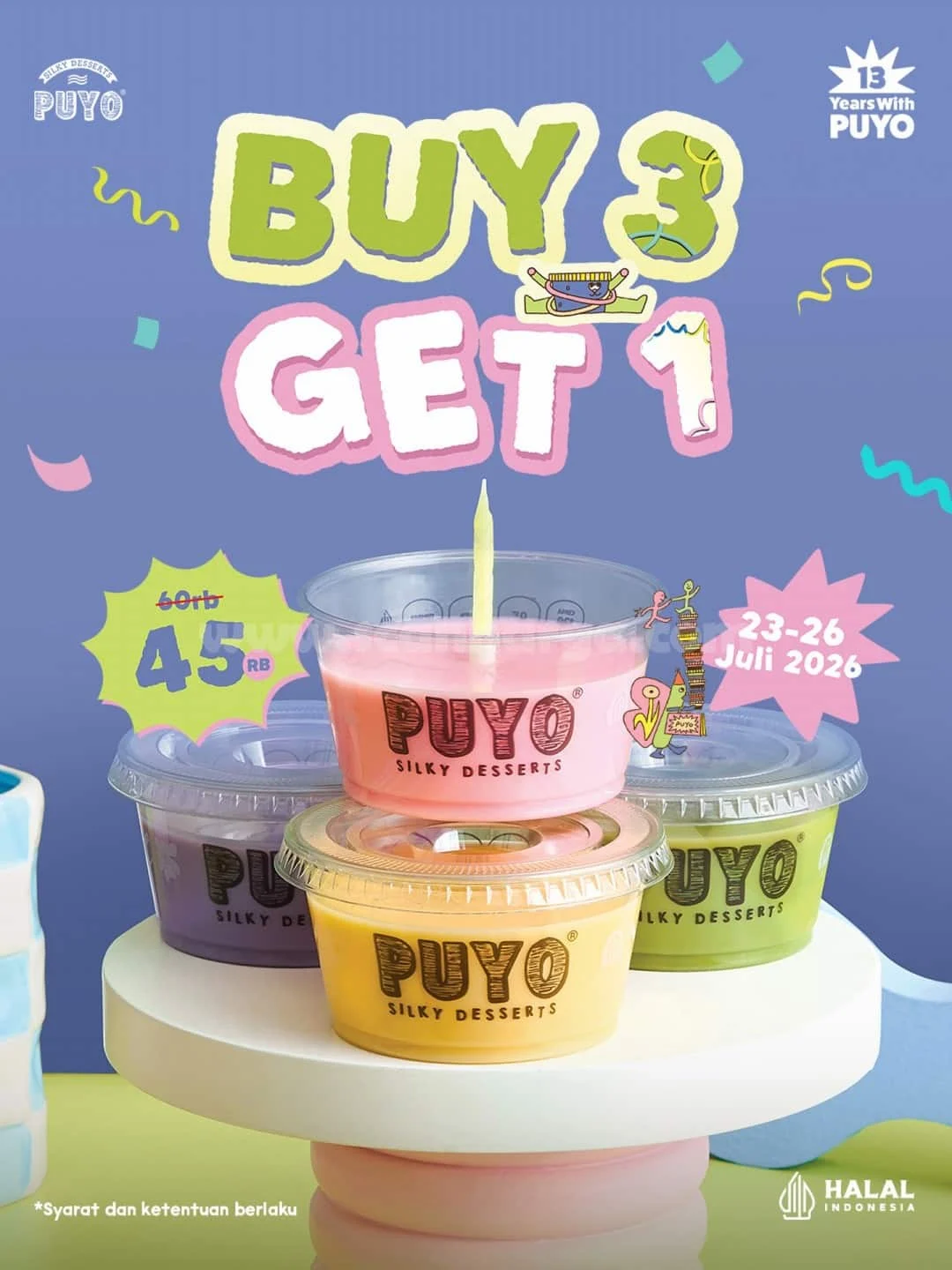 Promo Puyo: Beli 3 Gratis 1 Silky Dessert Hanya Rp 45 Ribu!