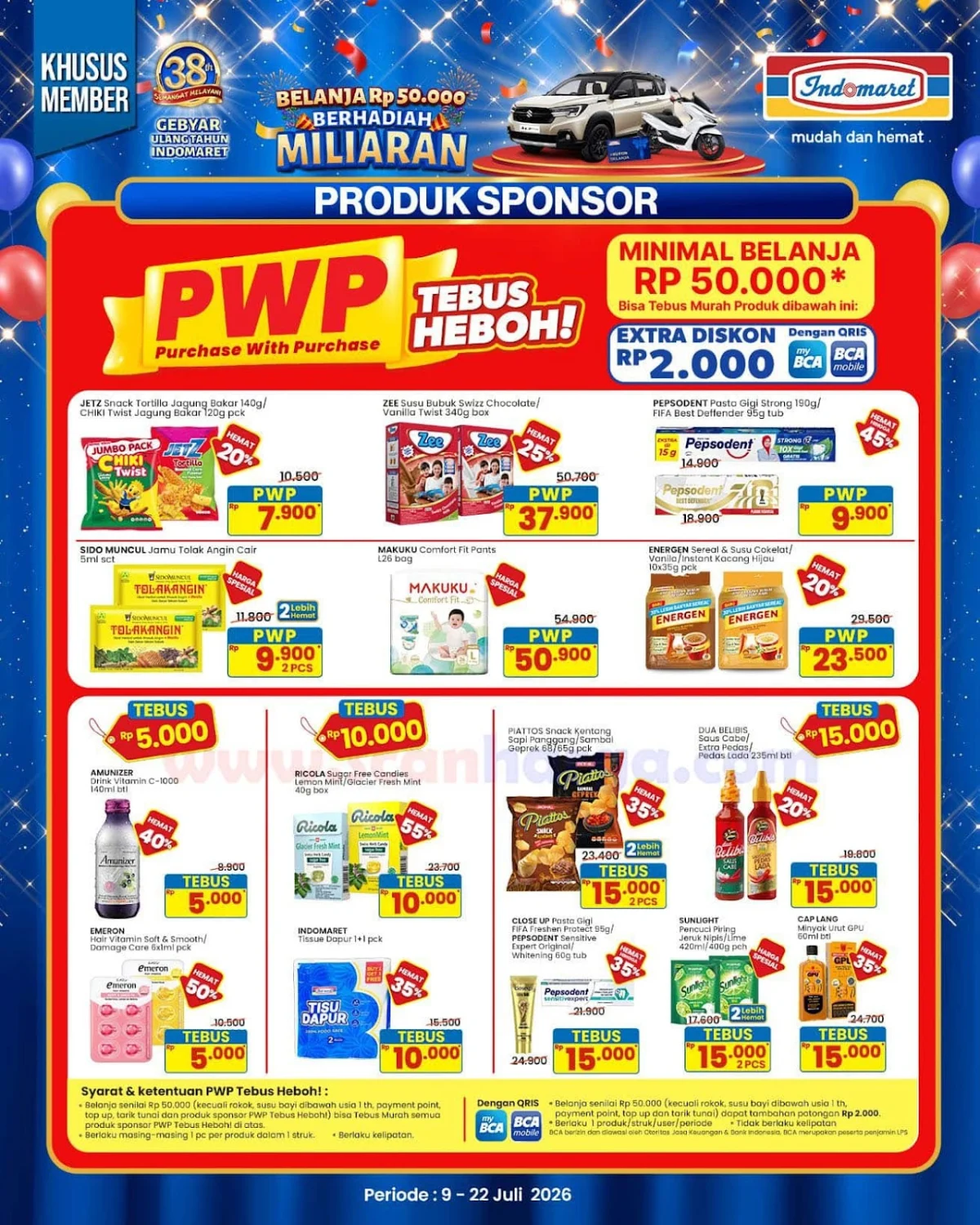 Promo PWP Indomaret Tebus Murah: Hemat Hingga 22 Juli!