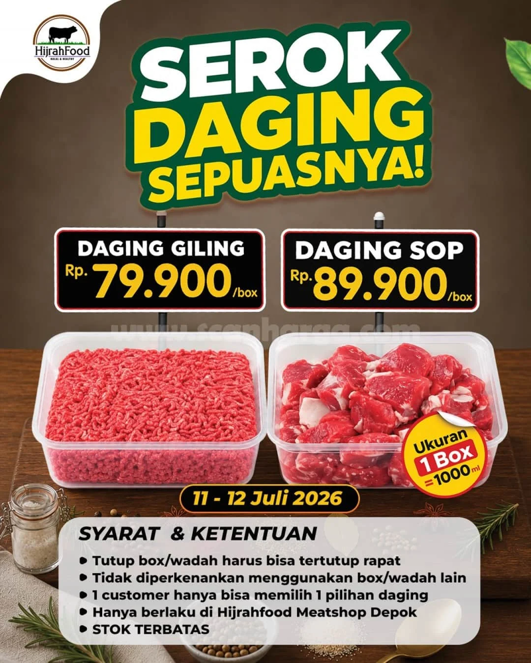 Promo Serok Daging Sepuasnya di HijrahFood MeatShop Hanya 2 Hari