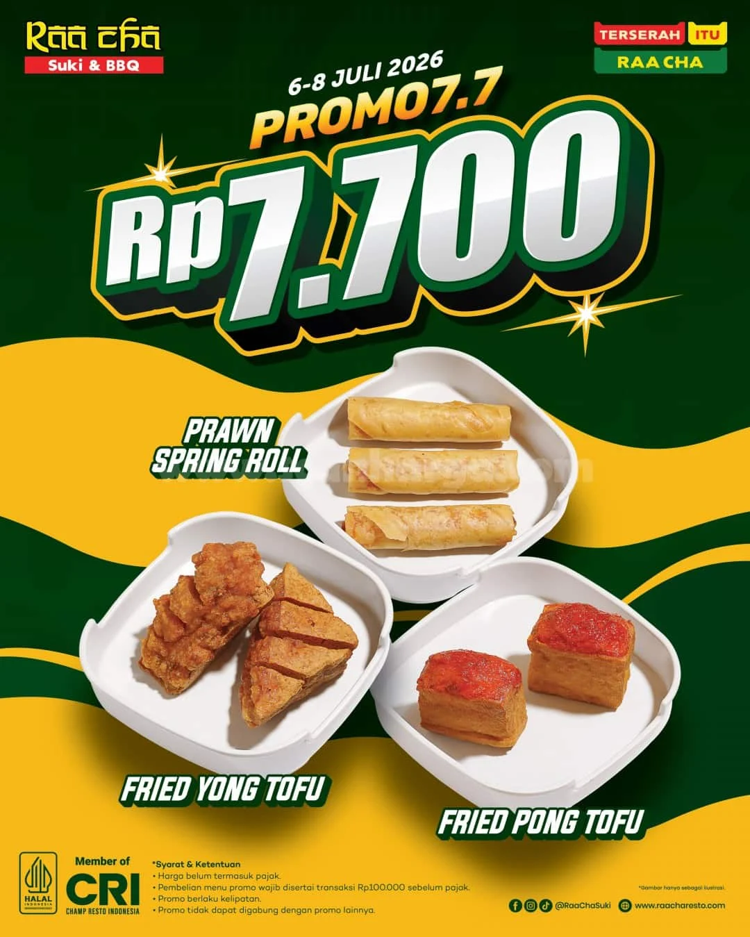 Promo Spesial 7.7 Raa Cha: Nikmati Camilan Rp 7.700 Saja!