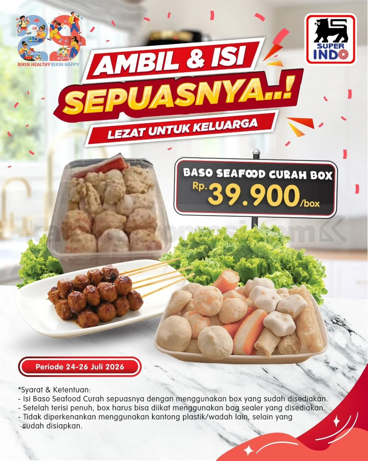 Promo Superindo: Baso Seafood Pilihan Anda, Harga Rp39.900/Box