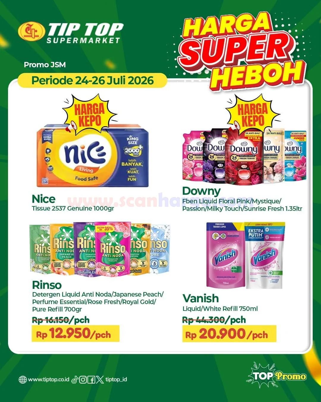 Promo TIPTOP Weekend 24-26 Juli: Banjir Diskon Kebutuhan Keluarga