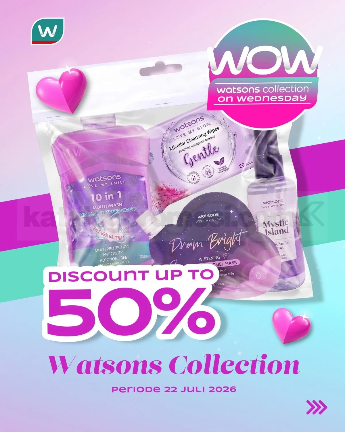 Promo Watsons Rabu: Diskon Hingga 50% Produk Pilihan