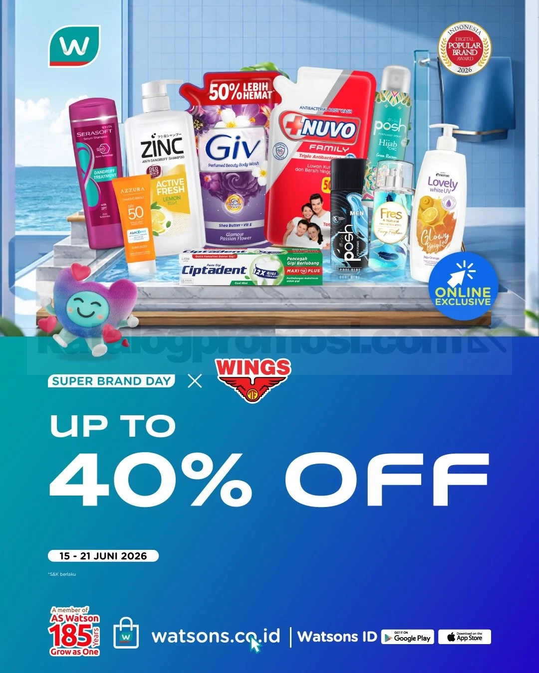 Promo Watsons Super Brand Day: Diskon Hingga 50% & Voucher!