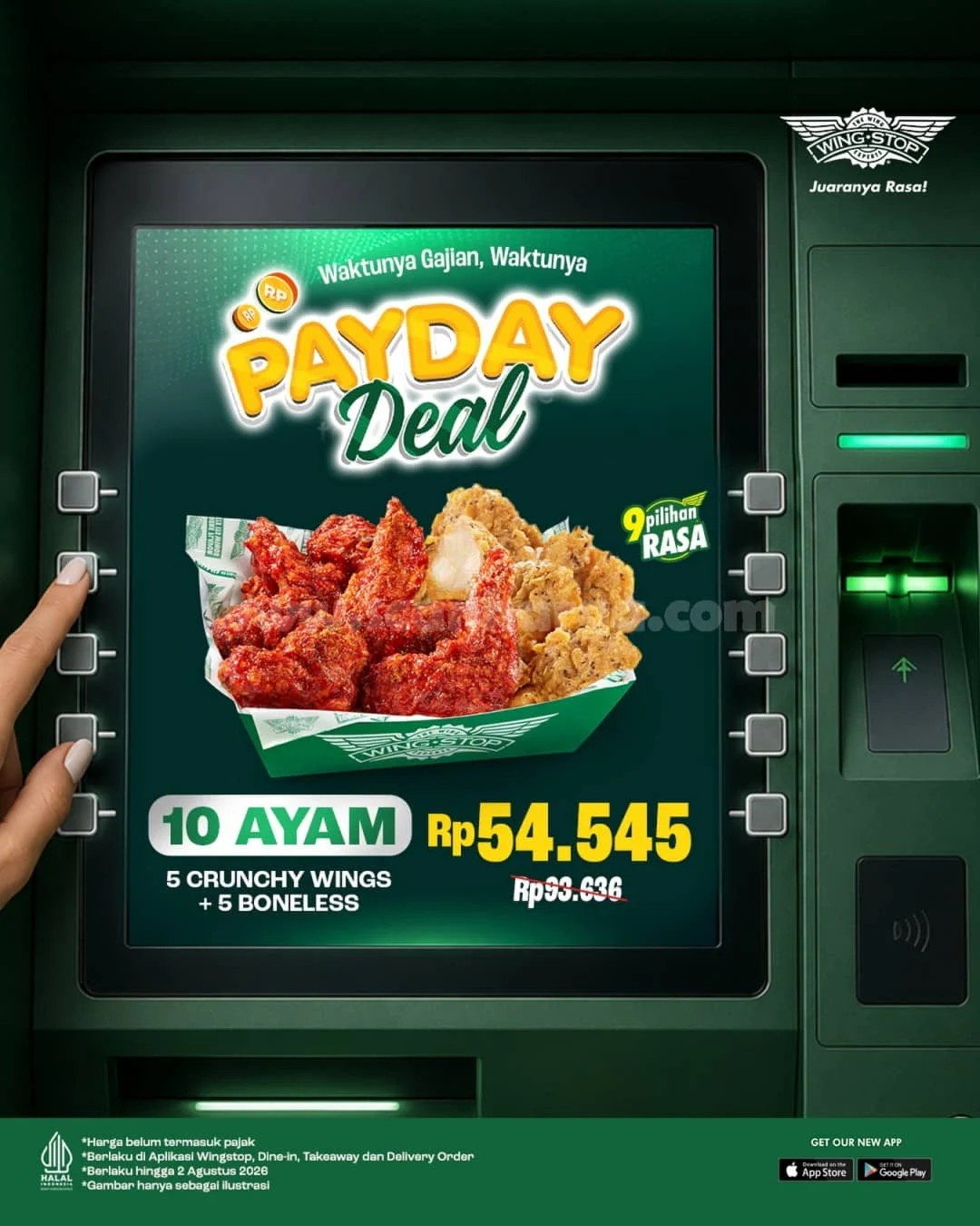 *Promo Wingstop Payday Deal: 10 Ayam Rp 54.545 untuk Gajian Anda!**