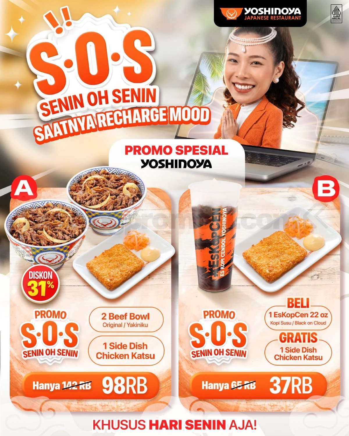 Promo Yoshinoya Senin: Paket Hemat & Buy 1 Get 1 Mulai Rp 37.000