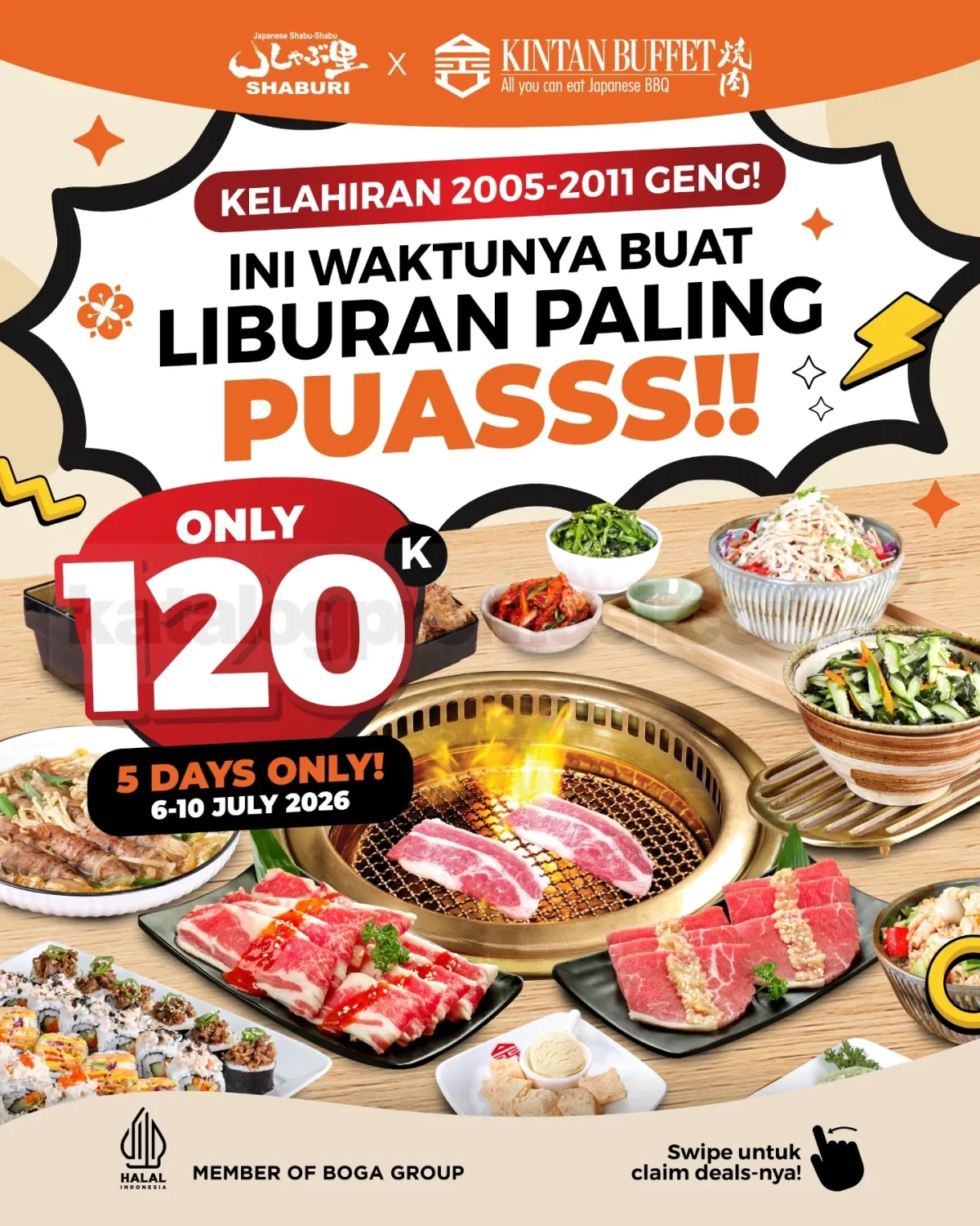 Shaburi x Kintan: AYCE Gila-gilaan 120K untuk Generasi 2005-2011!