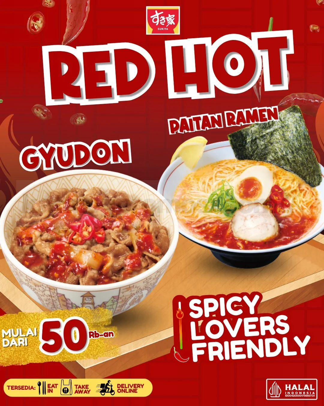 Sukiya Hadirkan Sensasi Pedas Red Hot Series, Mulai Rp 50.000!