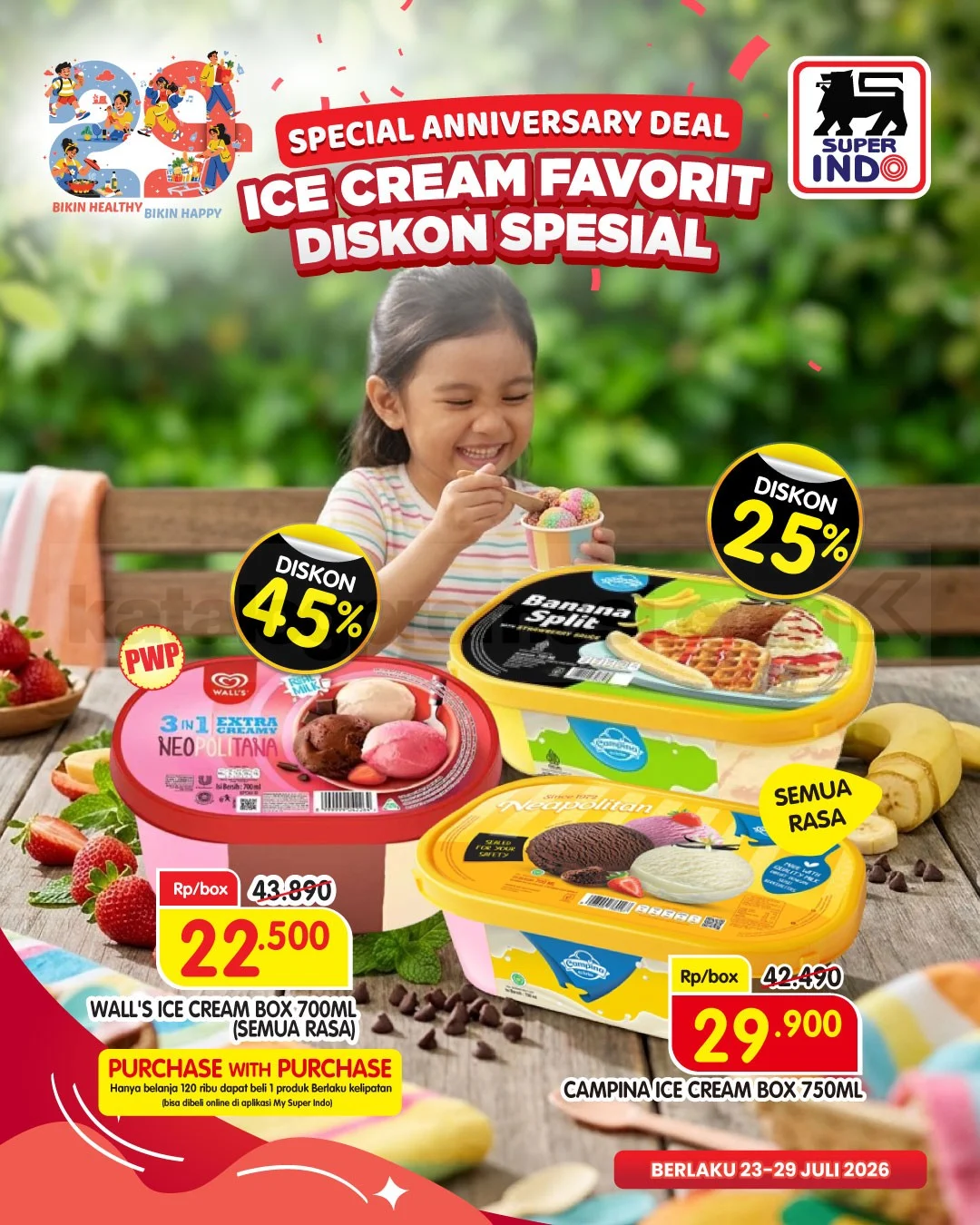 Super Indo Beri Diskon Es Krim 45% di Ulang Tahun ke-29