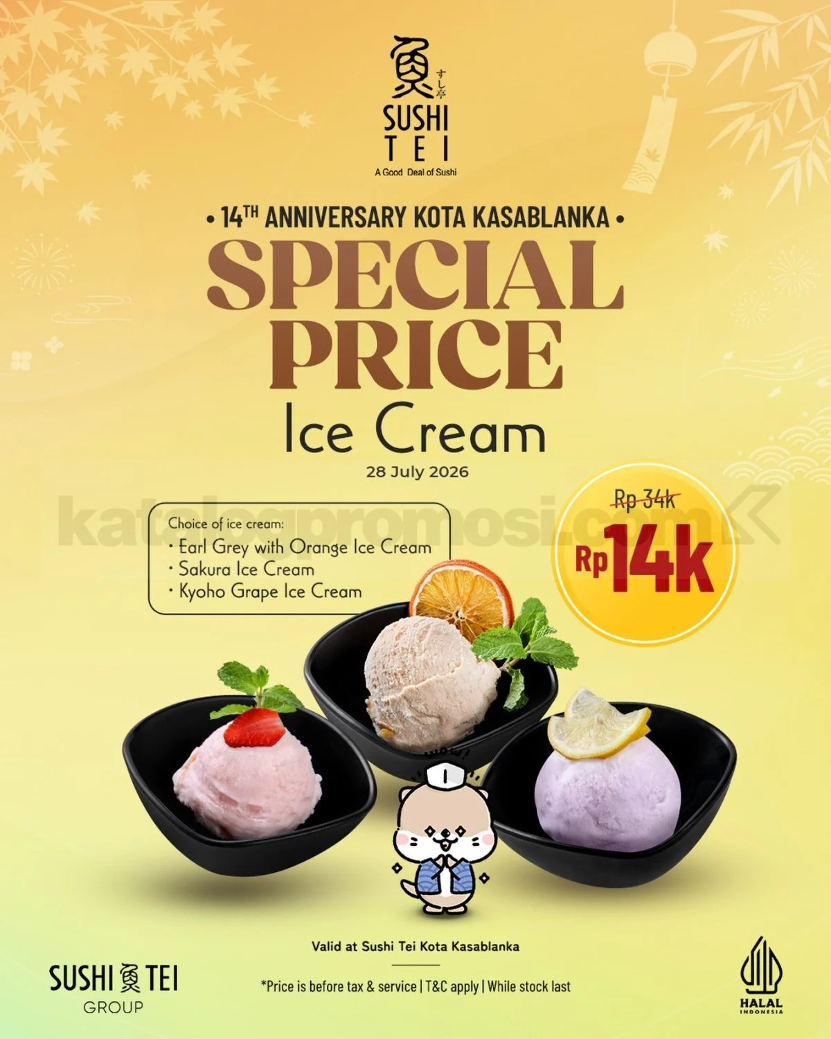 Sushi Tei Kasablanka: Ice Cream Rp 14 Ribu Ulang Tahun Mall