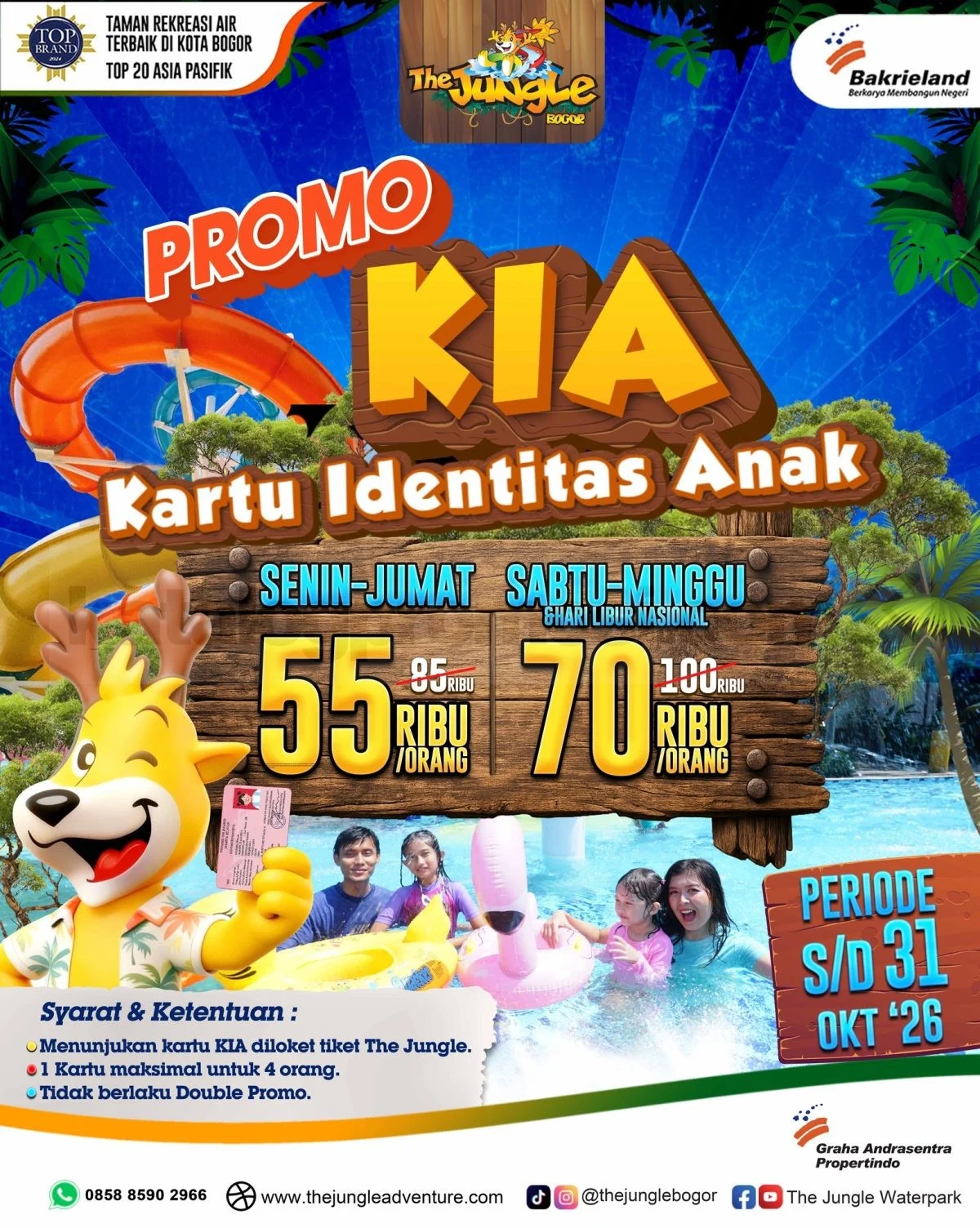 The Jungle Bogor: Promo KIA Hemat Tiket Keluarga Hingga 2026