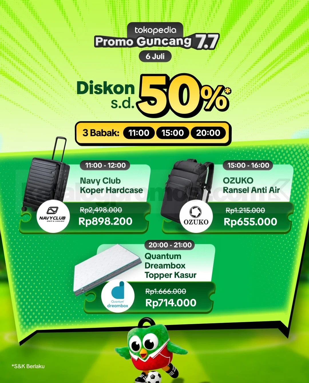 Tokopedia Guncang 7.7: Diskon 50% & Produk Pilihan!