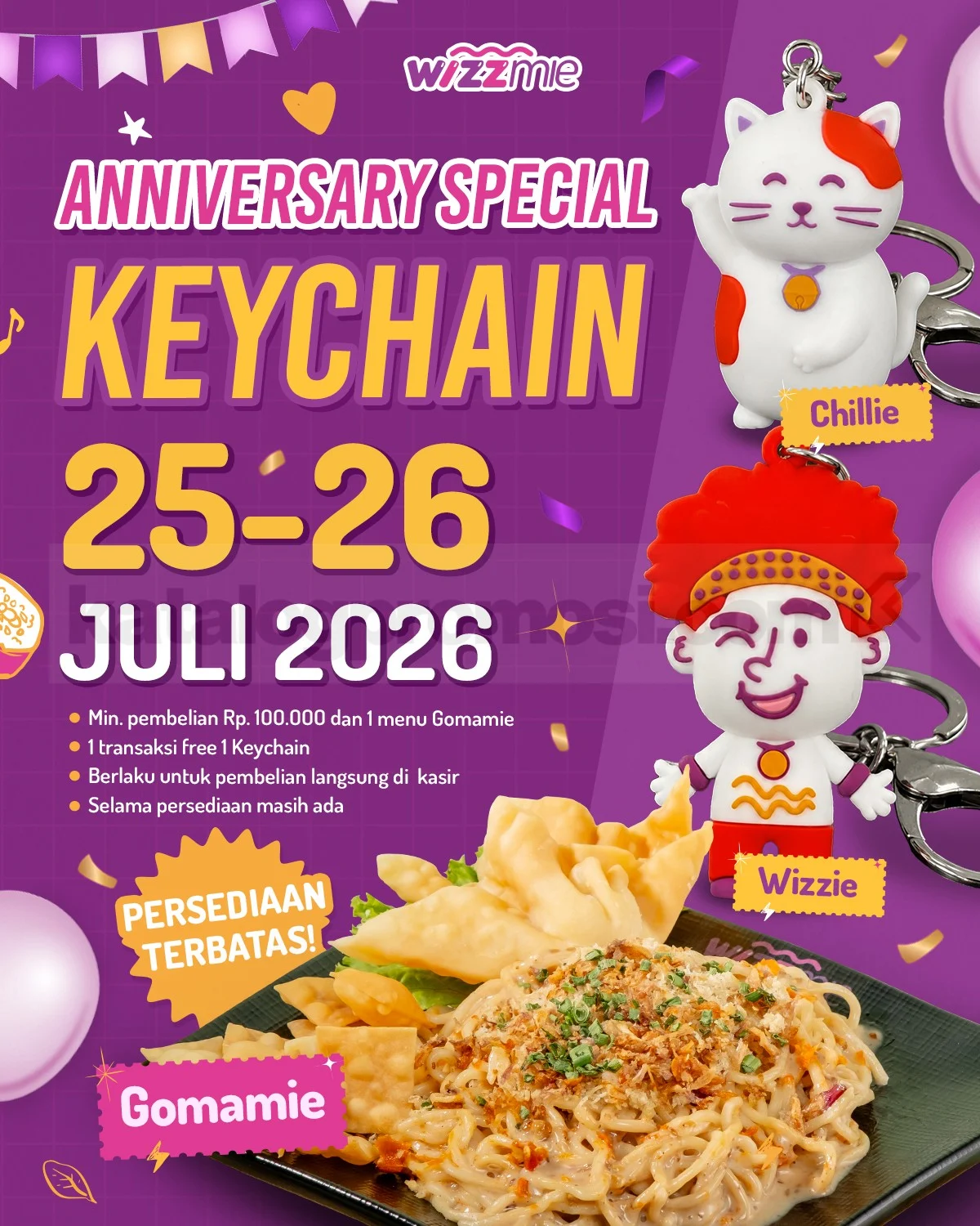 Wizzmie Rayakan Anniversary, Gratis Keychain Lucu!