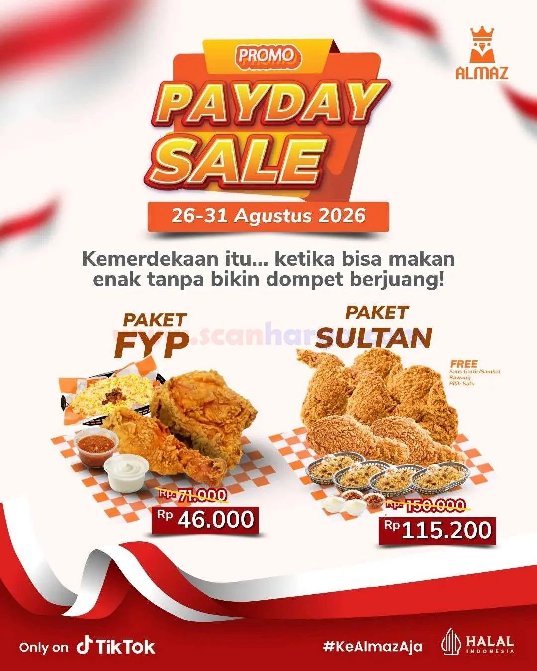 Almaz Fried Chicken: Paket FYP Gajian Mulai Rp 46.000 di TikTok