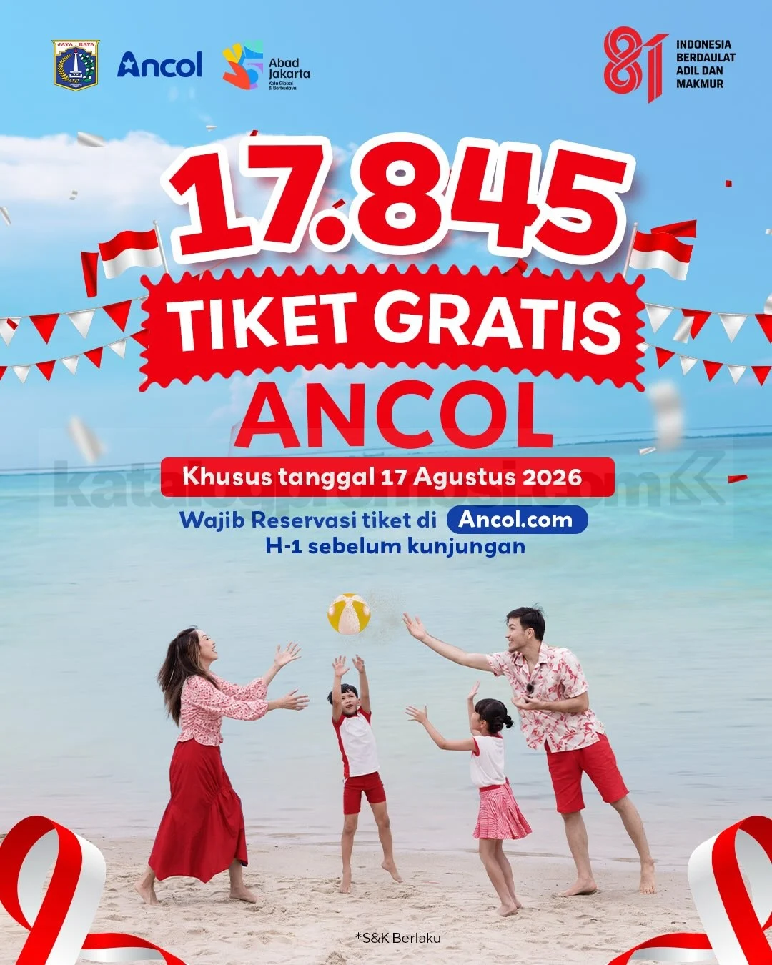 Ancol Gratis 17 Agustus: 17.845 Tiket Menanti Anda!