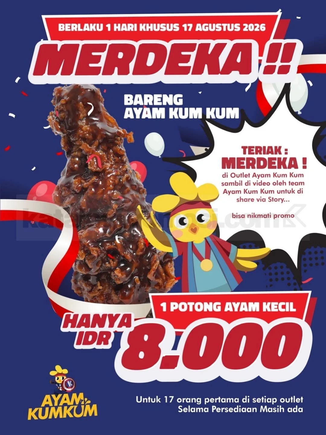 Ayam KumKum: Ayam Murah Rp 8.000 di Hari Kemerdekaan