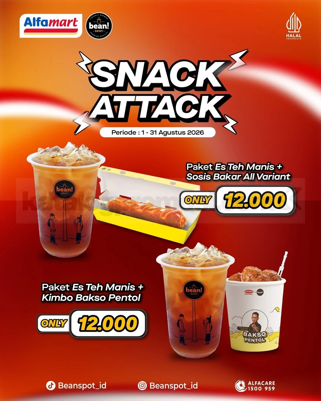 Bean Spot Alfamart: Paket Hemat Snack Attack Rp12.000 Agustus 2026