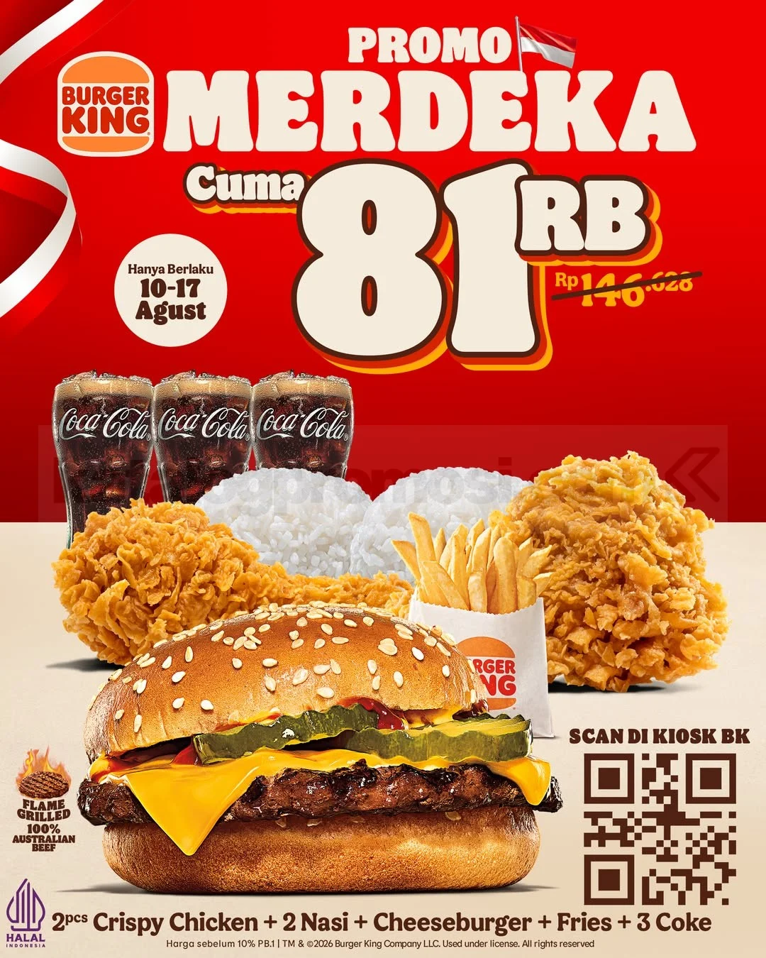Burger King Gelar Promo Merdeka Hemat Rp 81 Ribu, 10-17 Agustus 2026