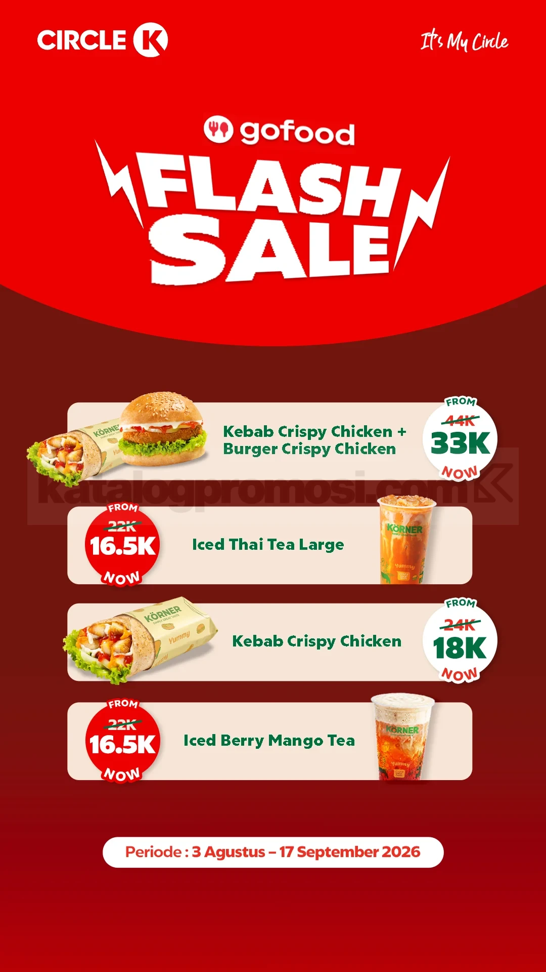 Circle K GoFood Flash Sale: Nikmati Kebab & Minuman Mulai Rp 16.500