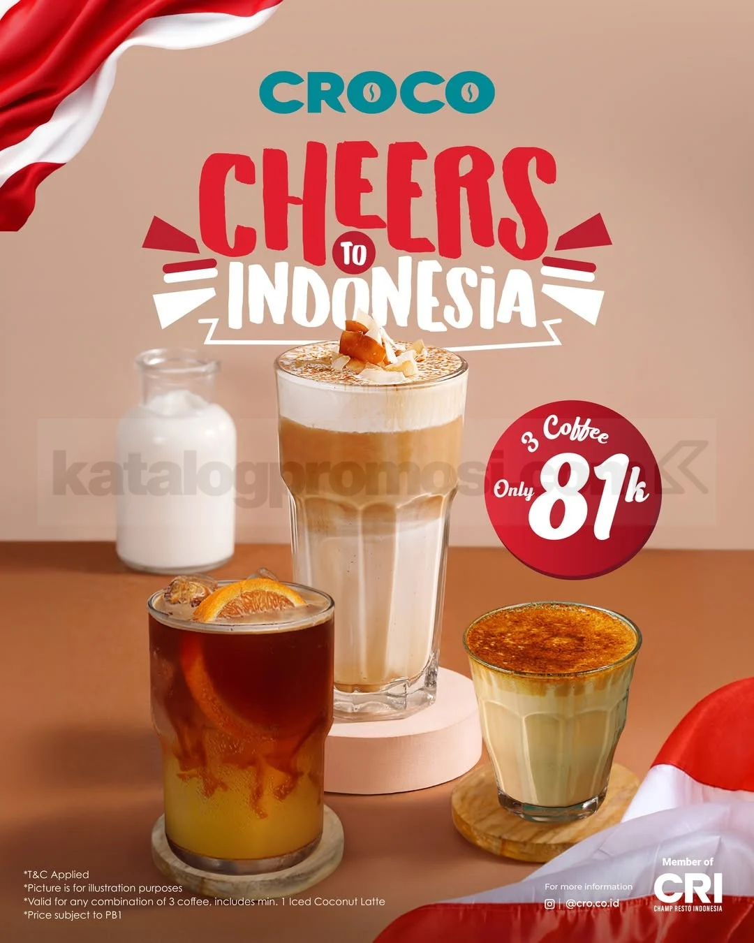 CROCO: Promo 3 Kopi Spesial Kemerdekaan Hanya Rp 81.000