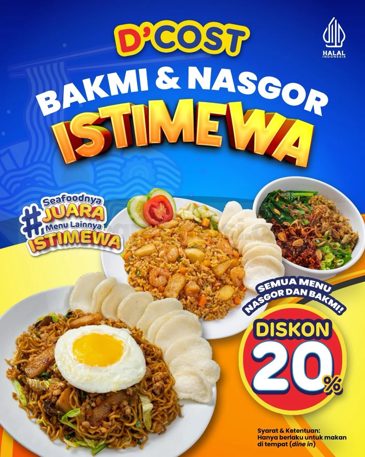 D'Cost: Diskon 20% Nasi Goreng & Bakmi Setiap Hari