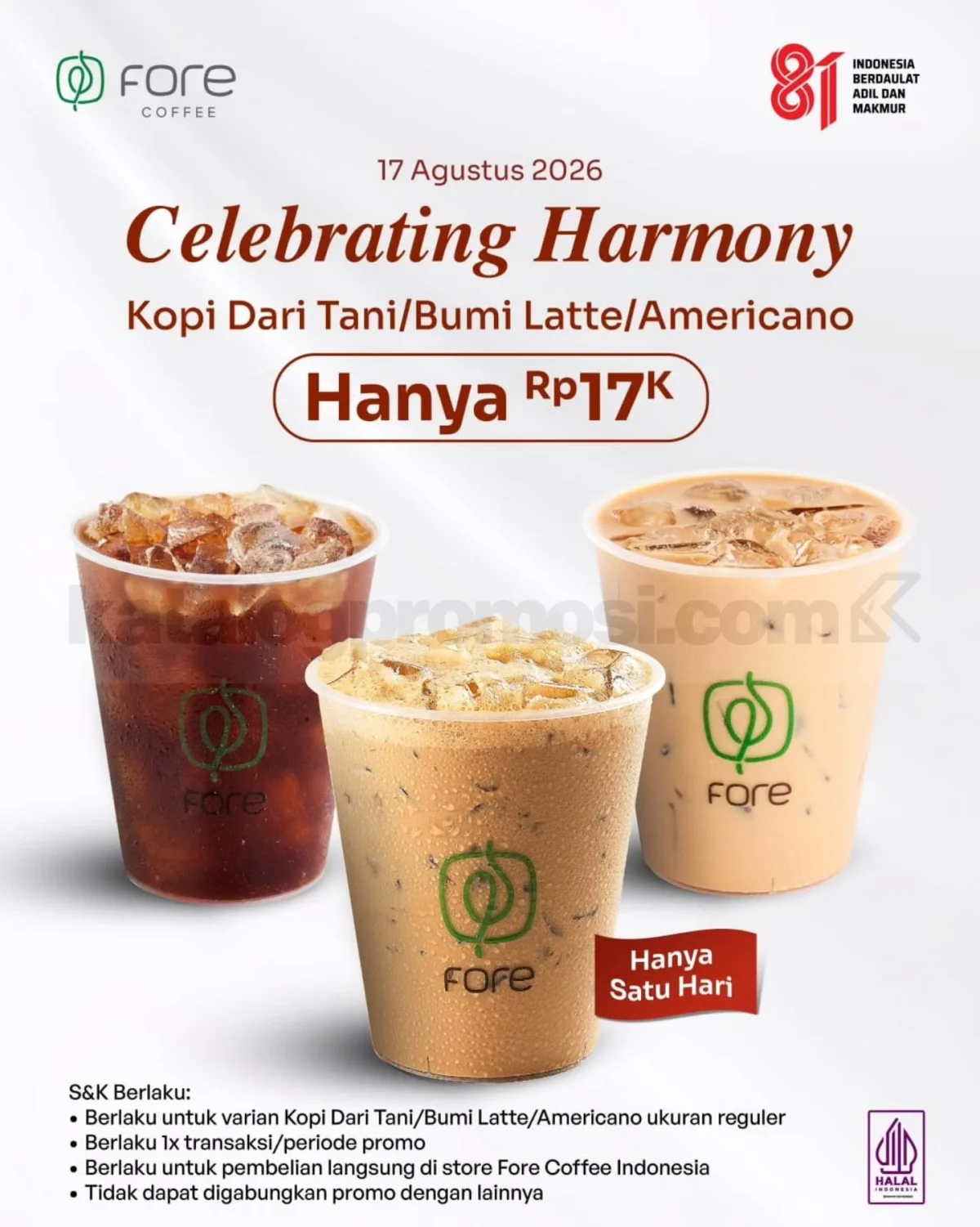 Fore Coffee Rayakan Kemerdekaan dengan Promo Kopi Rp17.000