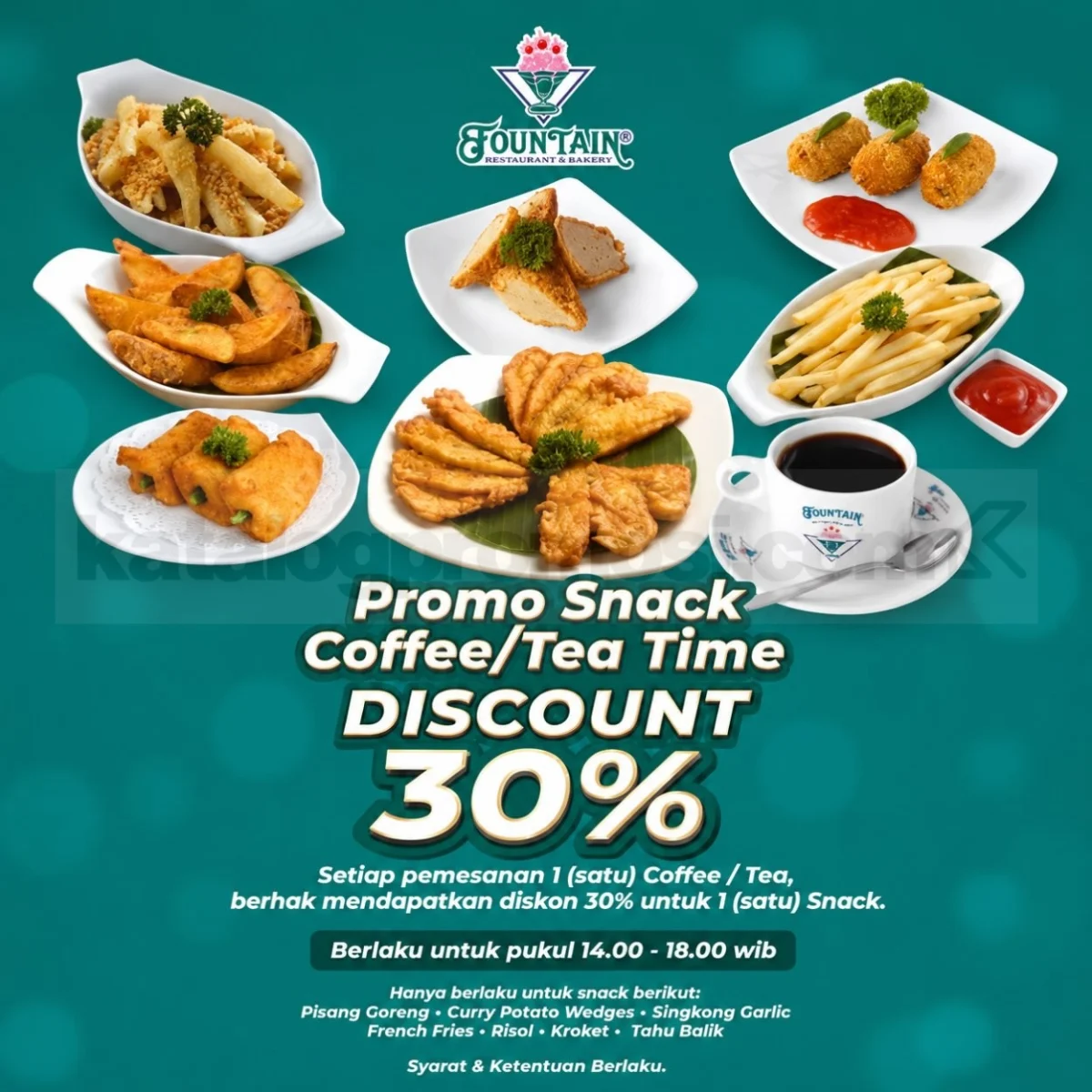 Fountain Ice Cream: Diskon 30% Camilan Sore, Beli Kopi/Teh Dapat Potongan