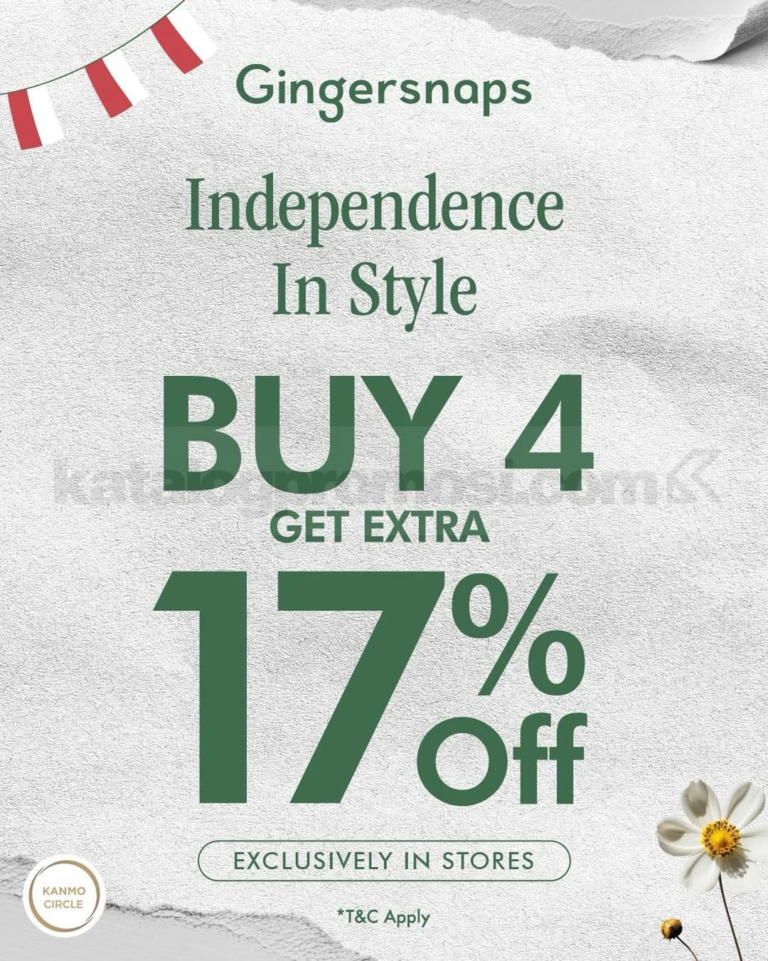 Gingersnaps Beri Diskon 17% untuk Gaya Merdeka