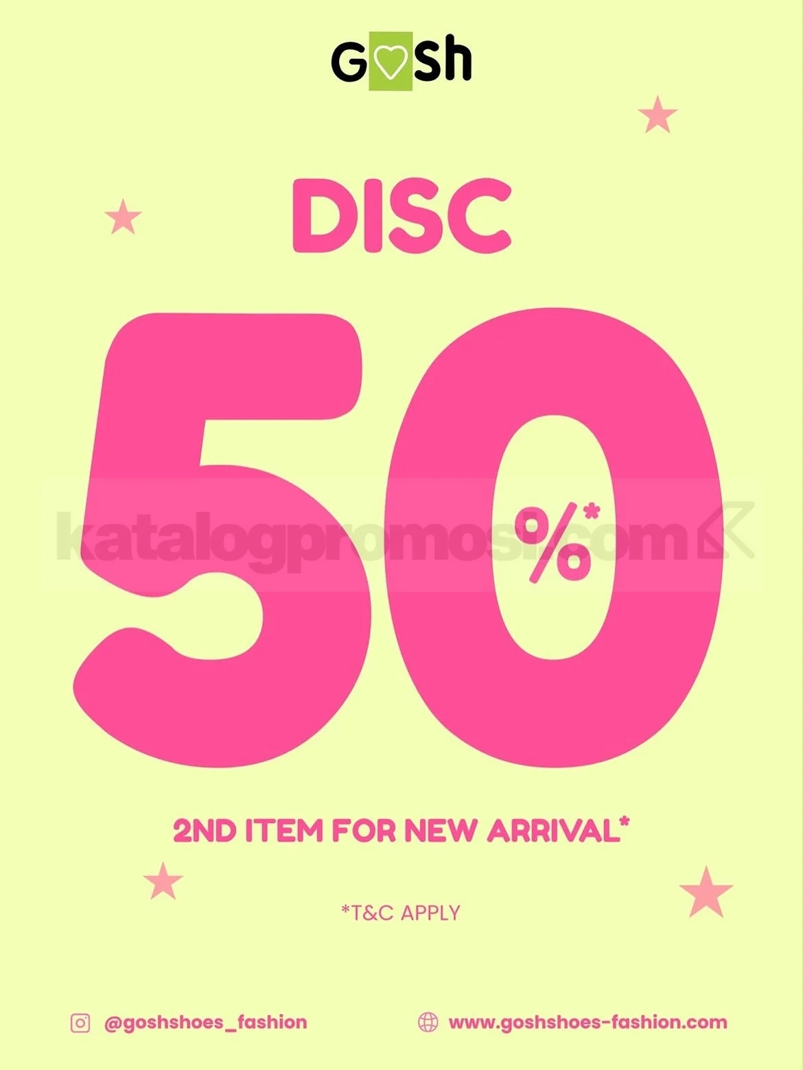 Gosh Shoes: Diskon 50% Item Kedua di Seluruh Outlet