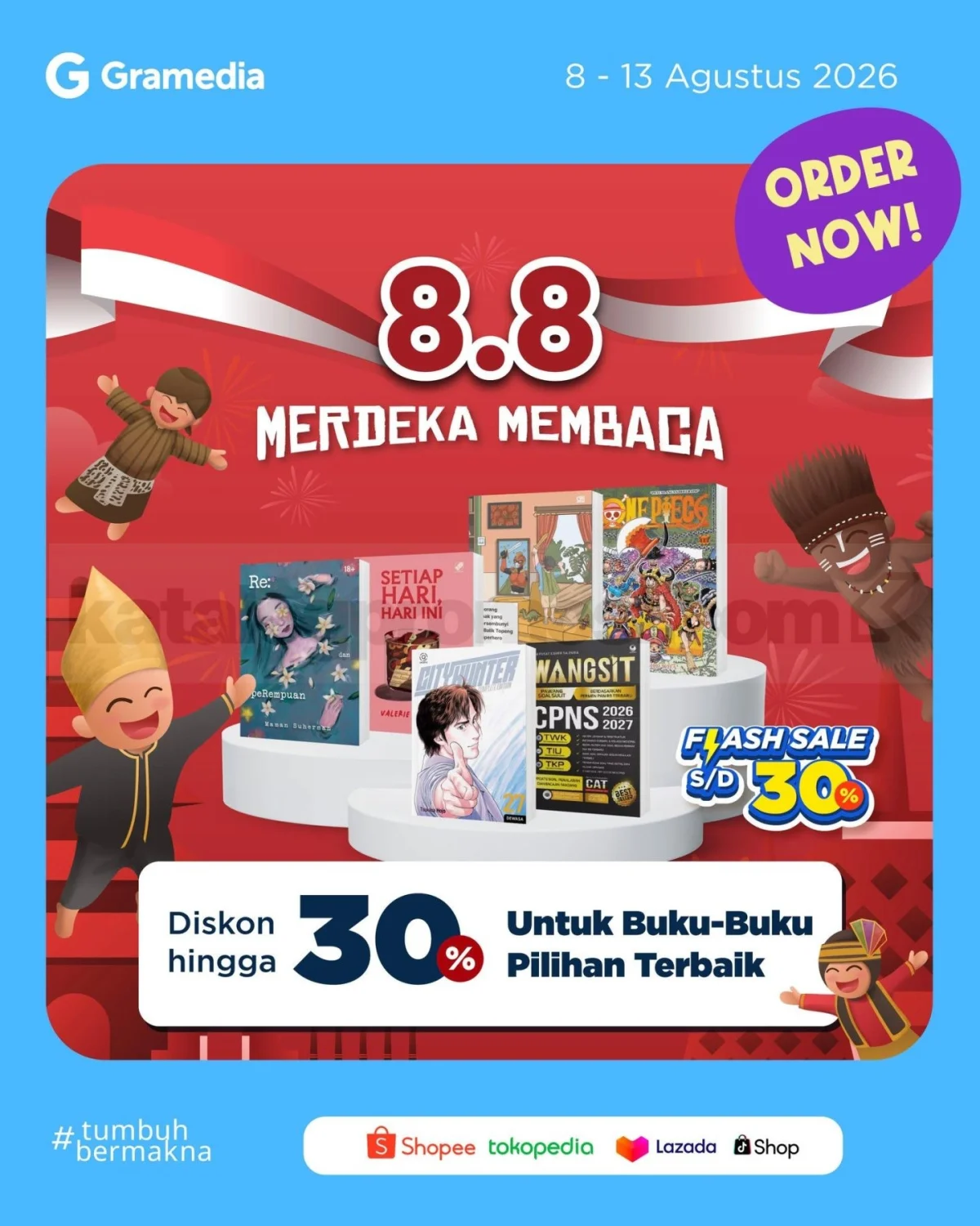 Gramedia 8.8: Diskon Buku Hingga 30% & Hadiah Menarik!