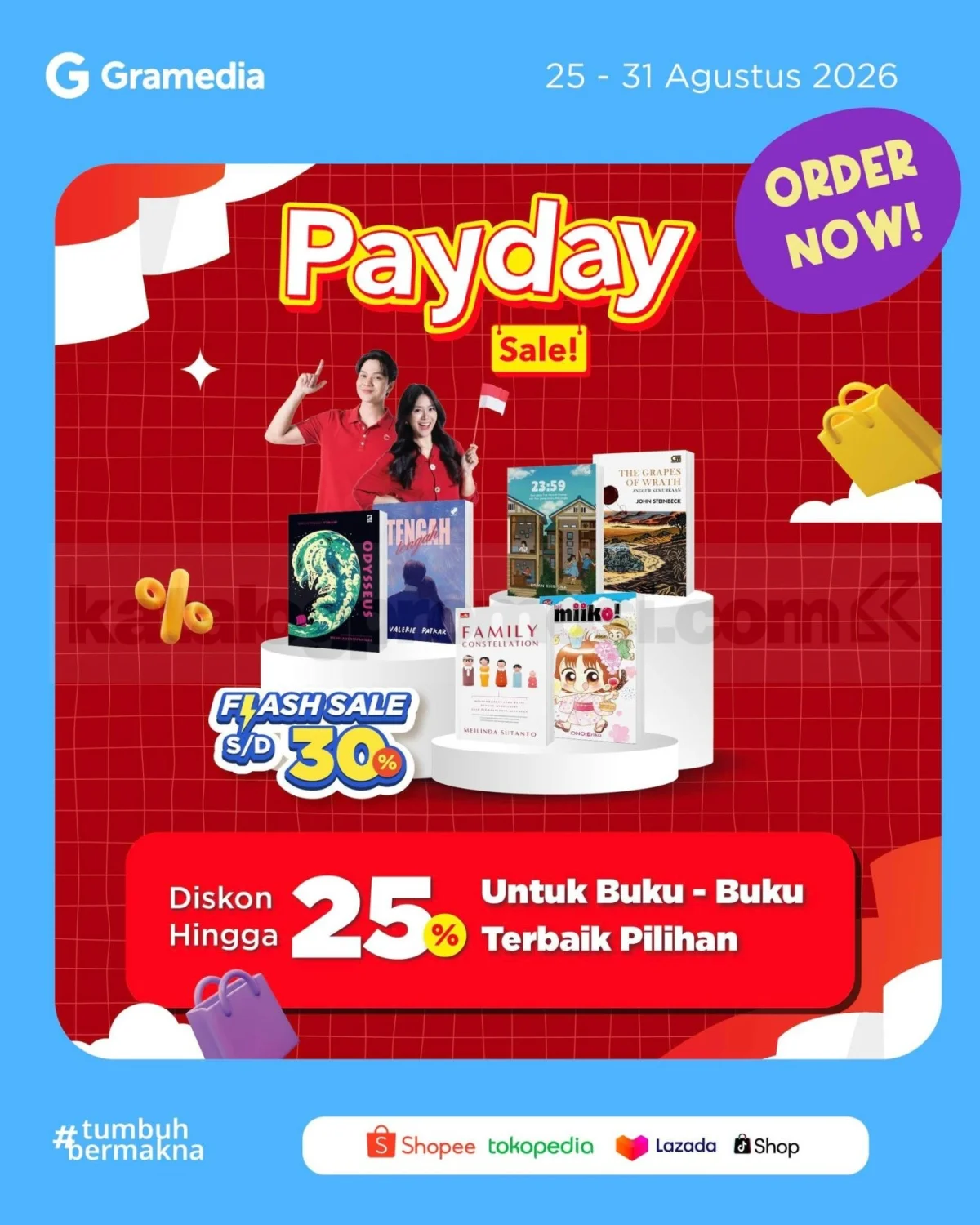 Gramedia Payday Merdeka Membaca: Diskon 70% & Hadiah Mewah