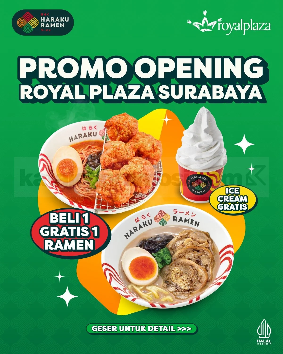 Haraku Ramen Royal Plaza: Grand Opening Beli 1 Gratis 1