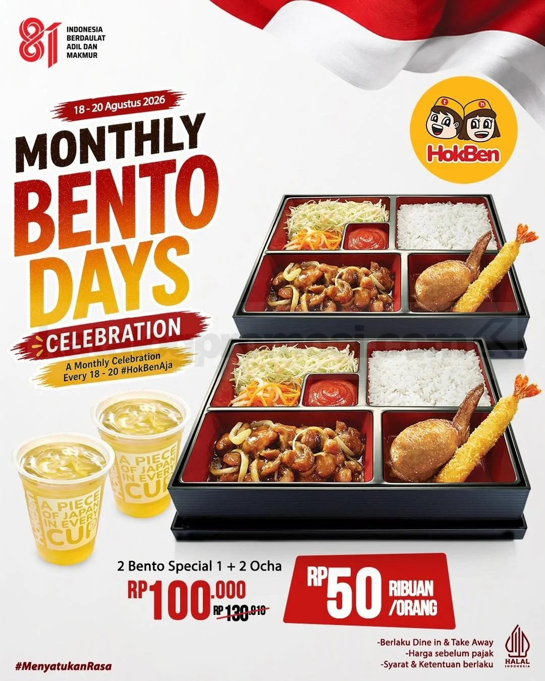 HokBen Bento Days: Promo Hemat Makan Berdua Rp 50 Ribuan